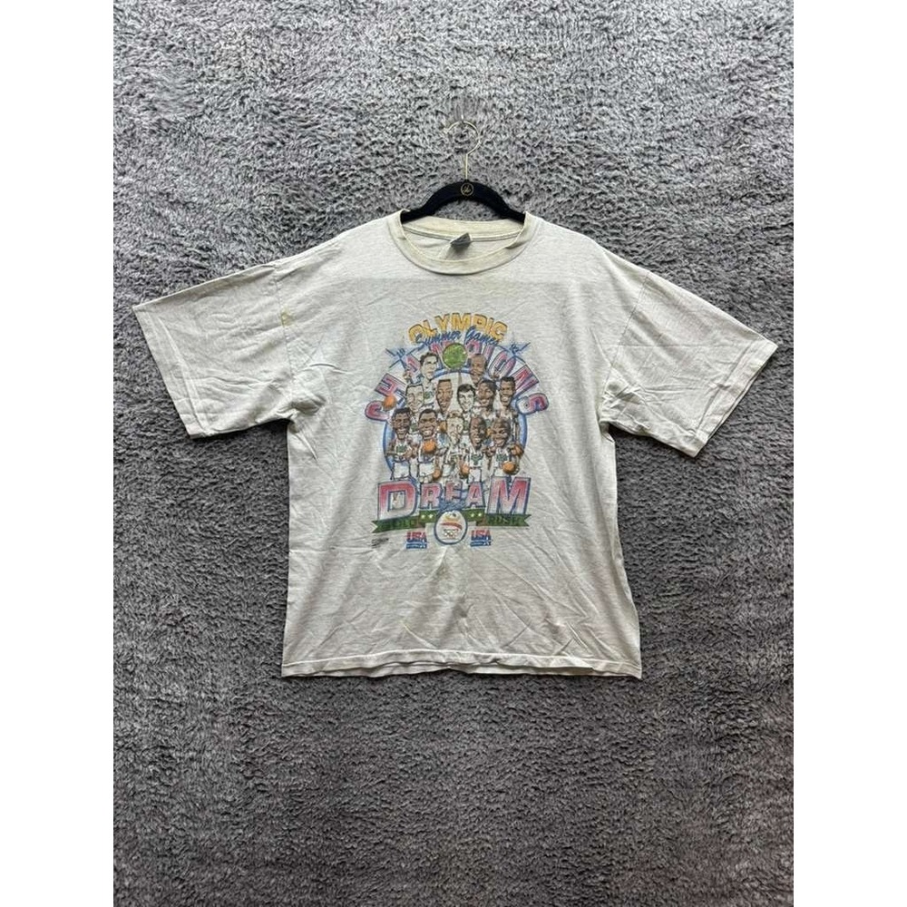 Vintage 1992 Salem USA Dream Team Basketball Barcelona Olympics T-Shirt Size XL